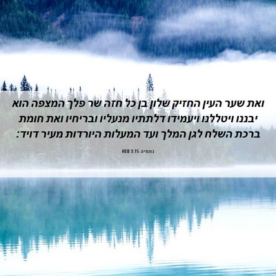 Picture 06 - נחמיה 3:15 HEB - ואת שער העין החזיק שלון בן - Bible Verse Picture