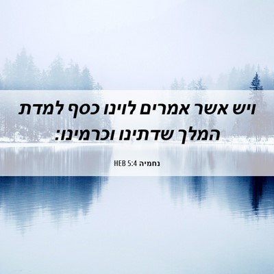 Picture 06 - נחמיה 5:4 HEB - ויש אשר אמרים לוינו כסף - Bible Verse Picture