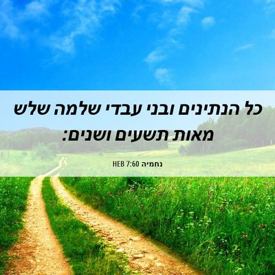 Picture 06 - נחמיה 7:60 HEB - כל הנתינים ובני עבדי שלמה - Bible Verse Picture