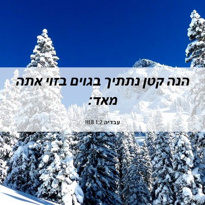 Picture 06 - עבדיה 1:2 HEB - הנה קטן נתתיך בגוים בזוי - Bible Verse Picture
