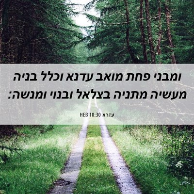 Picture 06 - עזרא 10:30 HEB - ומבני פחת מואב עדנא וכלל - Bible Verse Picture