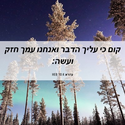 Picture 06 - עזרא 10:4 HEB - קום כי עליך הדבר ואנחנו עמך - Bible Verse Picture