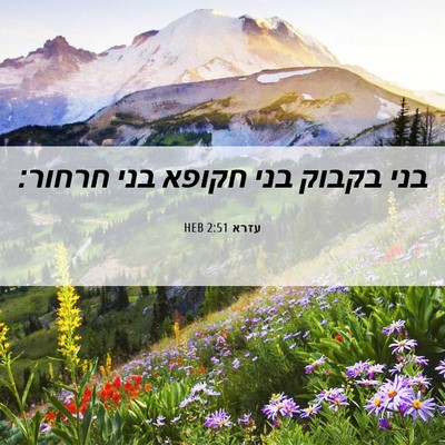 Picture 06 - עזרא 2:51 HEB - בני בקבוק בני חקופא בני - Bible Verse Picture