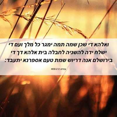 Picture 06 - עזרא 6:12 HEB - ואלהא די שכן שמה תמה ימגר - Bible Verse Picture