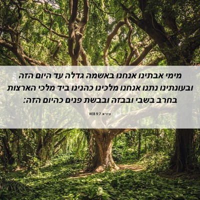 Picture 06 - עזרא 9:7 HEB - מימי אבתינו אנחנו באשמה - Bible Verse Picture