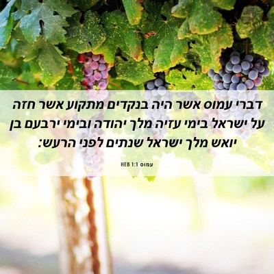 Picture 06 - עמוס 1:1 HEB - דברי עמוס אשר היה בנקדים - Bible Verse Picture