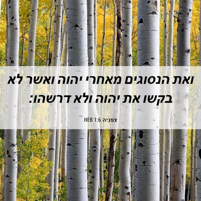 Picture 06 - צפניה 1:6 HEB - ואת הנסוגים מאחרי יהוה - Bible Verse Picture