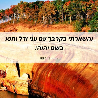 Picture 06 - צפניה 3:12 HEB - והשארתי בקרבך עם עני ודל - Bible Verse Picture