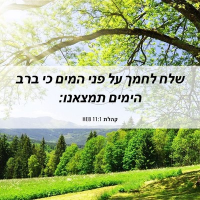 Picture 06 - קהלת 11:1 HEB - שלח לחמך על פני המים כי ברב - Bible Verse Picture