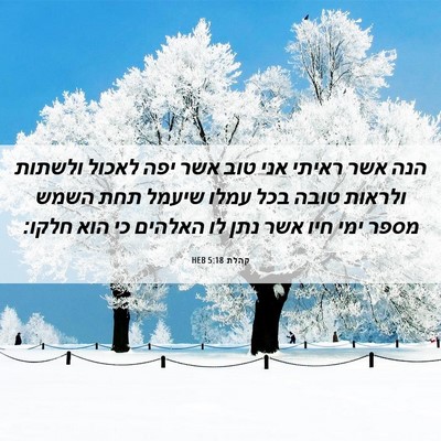 Picture 06 - קהלת 5:18 HEB - הנה אשר ראיתי אני טוב אשר - Bible Verse Picture