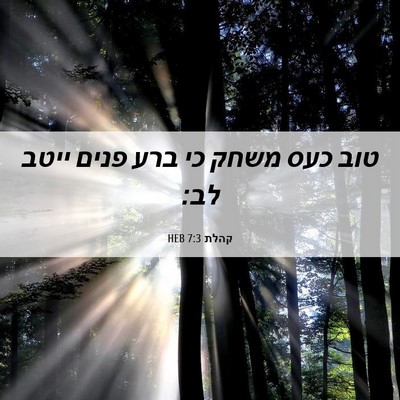 Picture 06 - קהלת 7:3 HEB - טוב כעס משחק כי ברע פנים - Bible Verse Picture