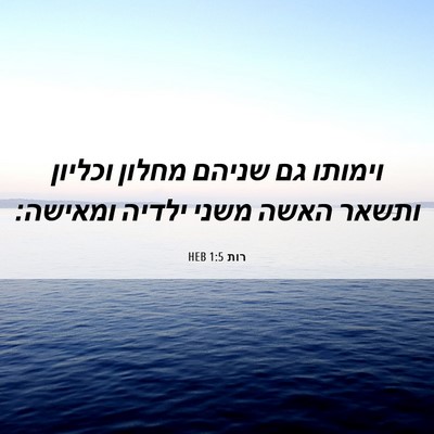 Picture 06 - רות 1:5 HEB - וימותו גם שניהם מחלון - Bible Verse Picture