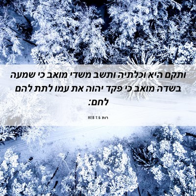 Picture 06 - רות 1:6 HEB - ותקם היא וכלתיה ותשב משדי - Bible Verse Picture
