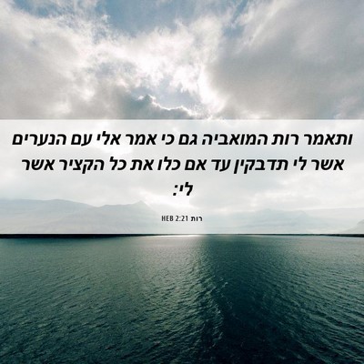 Picture 06 - רות 2:21 HEB - ותאמר רות המואביה גם כי אמר - Bible Verse Picture