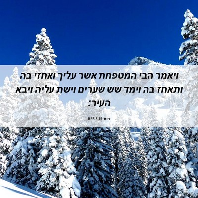 Picture 06 - רות 3:15 HEB - ויאמר הבי המטפחת אשר עליך - Bible Verse Picture