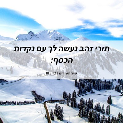 Picture 06 - שיר השירים 1:11 HEB - תורי זהב נעשה לך עם נקדות - Bible Verse Picture