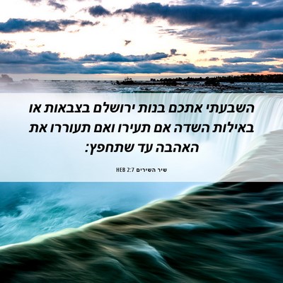 Picture 06 - שיר השירים 2:7 HEB - השבעתי אתכם בנות ירושלם - Bible Verse Picture