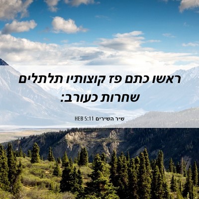 Picture 06 - שיר השירים 5:11 HEB - ראשו כתם פז קוצותיו תלתלים - Bible Verse Picture