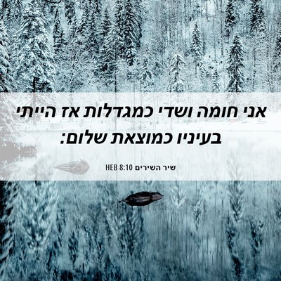 Picture 06 - שיר השירים 8:10 HEB - אני חומה ושדי כמגדלות אז - Bible Verse Picture