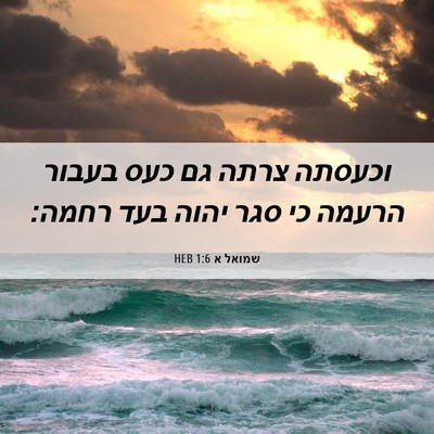 Picture 06 - שמואל א 1:6 HEB - וכעסתה צרתה גם כעס בעבור - Bible Verse Picture