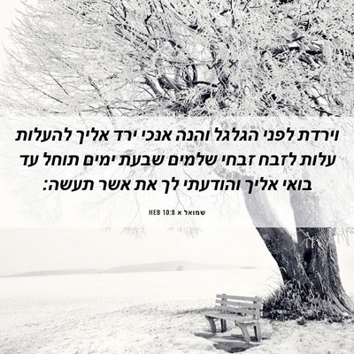 Picture 06 - שמואל א 10:8 HEB - וירדת לפני הגלגל והנה אנכי - Bible Verse Picture
