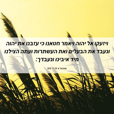 Picture 06 - שמואל א 12:10 HEB - ויזעקו אל יהוה ויאמר חטאנו - Bible Verse Picture