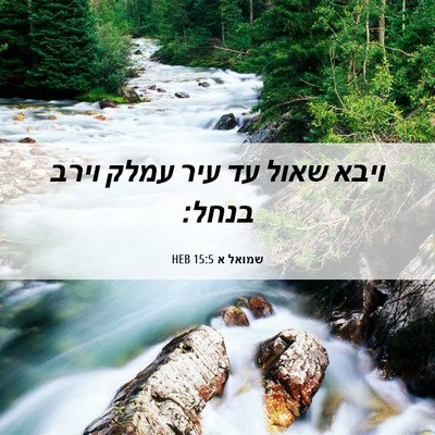 Picture 06 - שמואל א 15:5 HEB - ויבא שאול עד עיר עמלק וירב - Bible Verse Picture