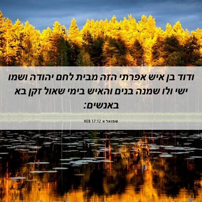 Picture 06 - שמואל א 17:12 HEB - ודוד בן איש אפרתי הזה מבית - Bible Verse Picture