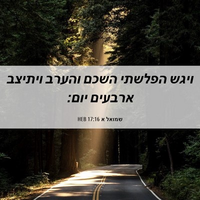 Picture 06 - שמואל א 17:16 HEB - ויגש הפלשתי השכם והערב - Bible Verse Picture