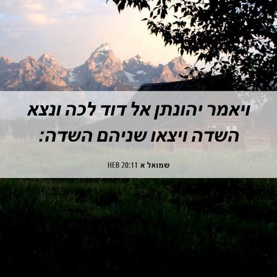 Picture 06 - שמואל א 20:11 HEB - ויאמר יהונתן אל דוד לכה - Bible Verse Picture