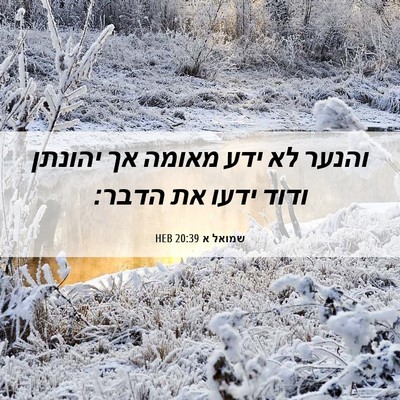 Picture 06 - שמואל א 20:39 HEB - והנער לא ידע מאומה אך - Bible Verse Picture
