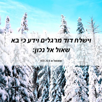 Picture 06 - שמואל א 26:4 HEB - וישלח דוד מרגלים וידע כי בא - Bible Verse Picture