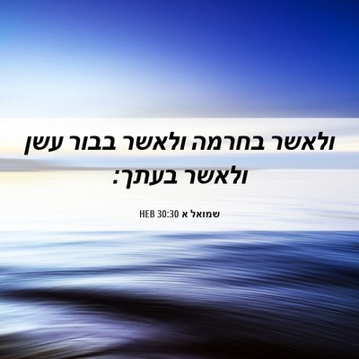Picture 06 - שמואל א 30:30 HEB - ולאשר בחרמה ולאשר בבור עשן - Bible Verse Picture