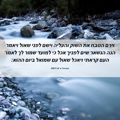 Picture 06 - שמואל א 9:24 HEB - וירם הטבח את השוק והעליה - Bible Verse Picture