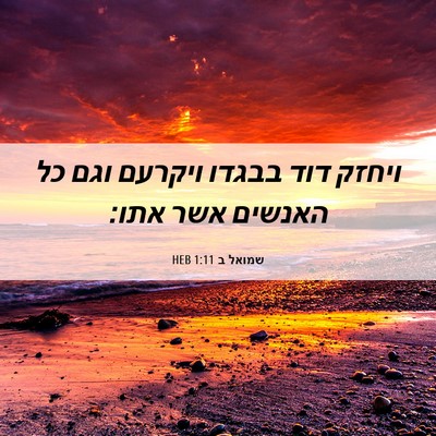 Picture 06 - שמואל ב 1:11 HEB - ויחזק דוד בבגדו ויקרעם וגם - Bible Verse Picture