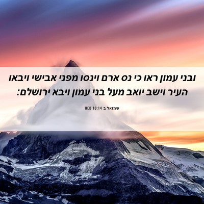 Picture 06 - שמואל ב 10:14 HEB - ובני עמון ראו כי נס ארם - Bible Verse Picture