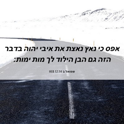 Picture 06 - שמואל ב 12:14 HEB - אפס כי נאץ נאצת את איבי - Bible Verse Picture