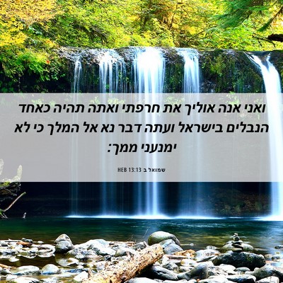 Picture 06 - שמואל ב 13:13 HEB - ואני אנה אוליך את חרפתי - Bible Verse Picture