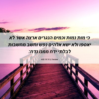 Picture 06 - שמואל ב 14:14 HEB - כי מות נמות וכמים הנגרים - Bible Verse Picture