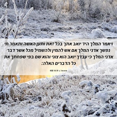 Picture 06 - שמואל ב 14:19 HEB - ויאמר המלך היד יואב אתך בכל - Bible Verse Picture