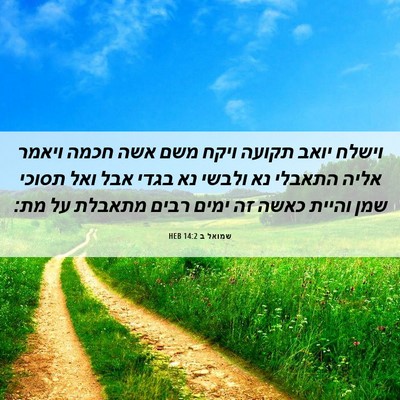 Picture 06 - שמואל ב 14:2 HEB - וישלח יואב תקועה ויקח משם - Bible Verse Picture