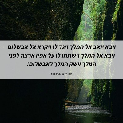 Picture 06 - שמואל ב 14:33 HEB - ויבא יואב אל המלך ויגד לו - Bible Verse Picture