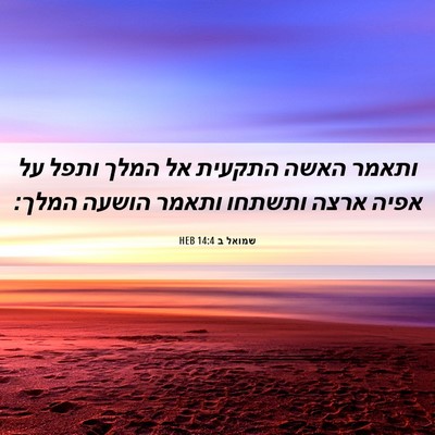 Picture 06 - שמואל ב 14:4 HEB - ותאמר האשה התקעית אל המלך - Bible Verse Picture