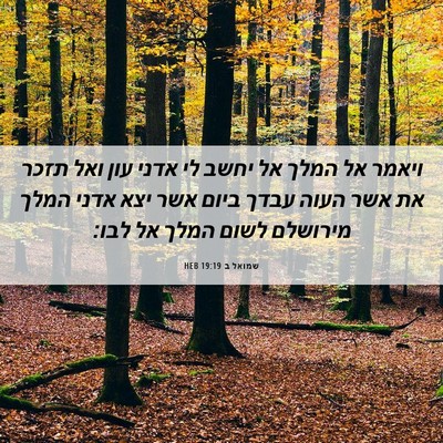Picture 06 - שמואל ב 19:19 HEB - ויאמר אל המלך אל יחשב לי - Bible Verse Picture