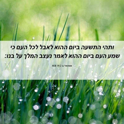 Picture 06 - שמואל ב 19:2 HEB - ותהי התשעה ביום ההוא לאבל - Bible Verse Picture