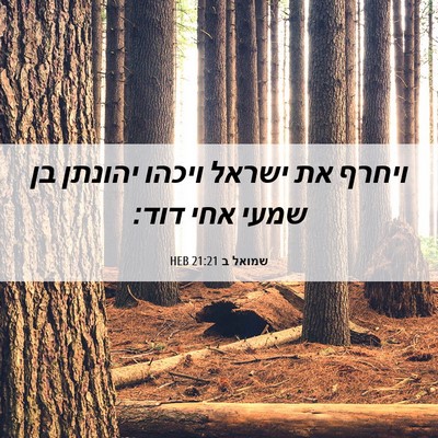 Picture 06 - שמואל ב 21:21 HEB - ויחרף את ישראל ויכהו - Bible Verse Picture