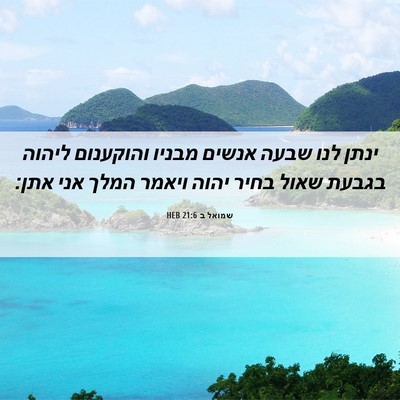 Picture 06 - שמואל ב 21:6 HEB - ינתן לנו שבעה אנשים מבניו - Bible Verse Picture