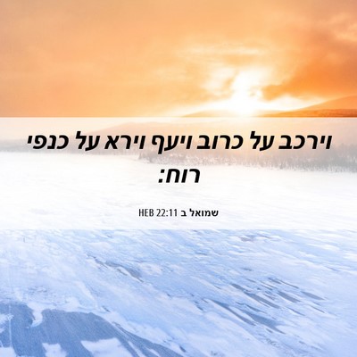Picture 06 - שמואל ב 22:11 HEB - וירכב על כרוב ויעף וירא על - Bible Verse Picture