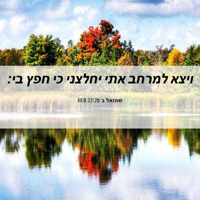 Picture 06 - שמואל ב 22:20 HEB - ויצא למרחב אתי יחלצני כי - Bible Verse Picture