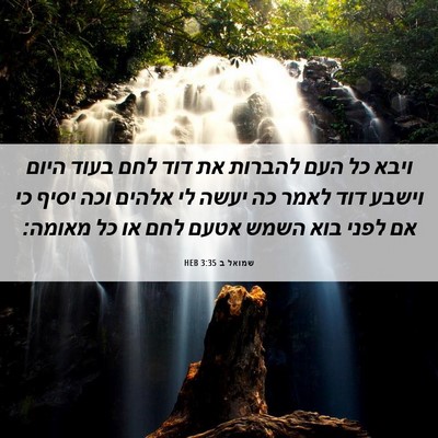 Picture 06 - שמואל ב 3:35 HEB - ויבא כל העם להברות את דוד - Bible Verse Picture